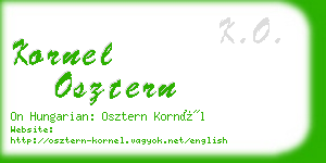 kornel osztern business card